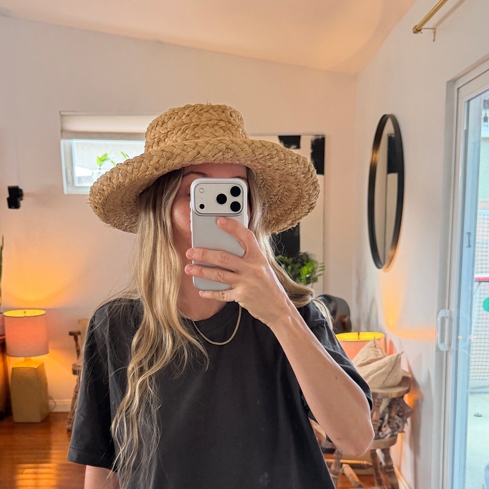 Summer club hat Straw Wide-Brim Sun Hat with Natural Weave